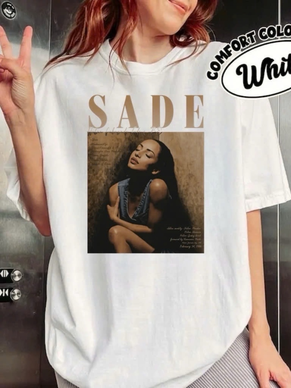 Comfort Colors Sade Graphic Tee Heavyweight Cotton Music Tour Shirt